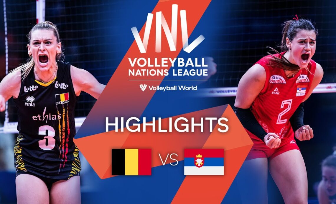 🇧🇪 BEL vs. 🇷🇸 SRB - Highlights Week 1 | Women's VNL 2022