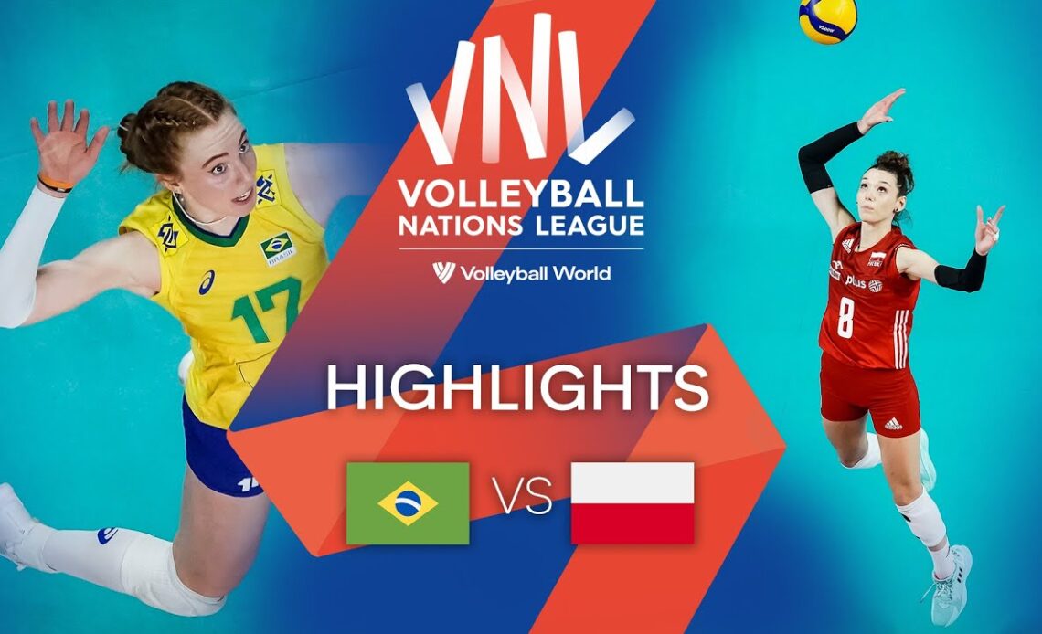 🇧🇷 BRA vs. 🇵🇱 POL - Highlights Week 1 | Women's VNL 2022