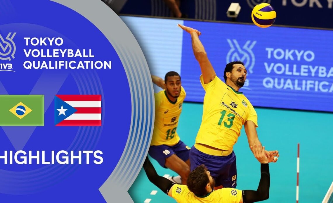 BRAZIL vs. PUERTO RICO - Highlights Men | Volleyball Olympic Qualification 2019