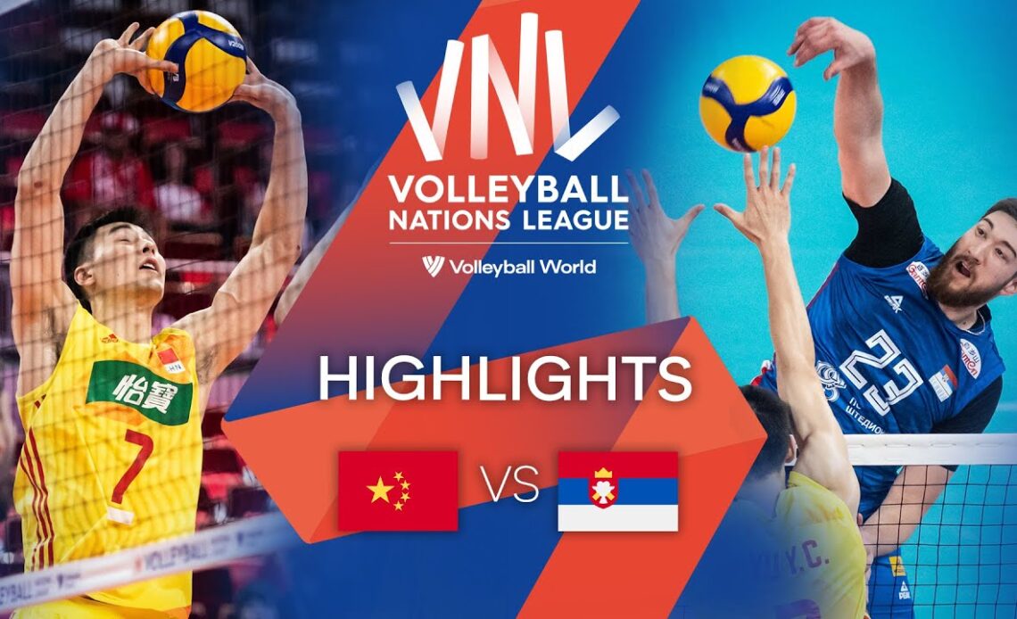 🇨🇳 CHN vs. 🇷🇸 SRB - Highlights Week 3 | Men's VNL 2022
