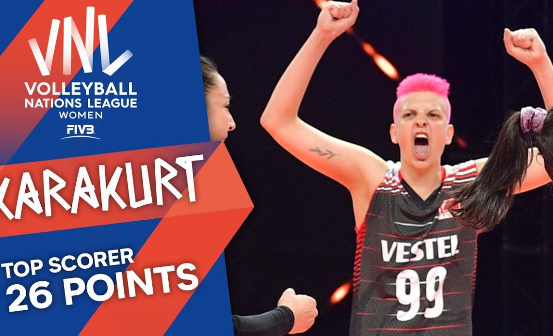 Ebrar Karakurt - TOP SCORER - with 26 Points Made in Poland vs. Turkey  | Women's VNL Highlights