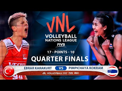 Ebrar Karakurt vs Pimpichaya Kokram | Turkey vs Thailand |  Quarter Finals | Highlights | VNL 2022