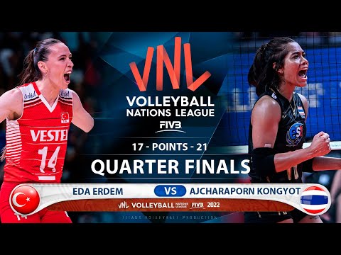 Eda Erdem vs Ajcharaporn Kongyot | Turkey vs Thailand |  Quarter Finals | Highlights | VNL 2022 (HD)