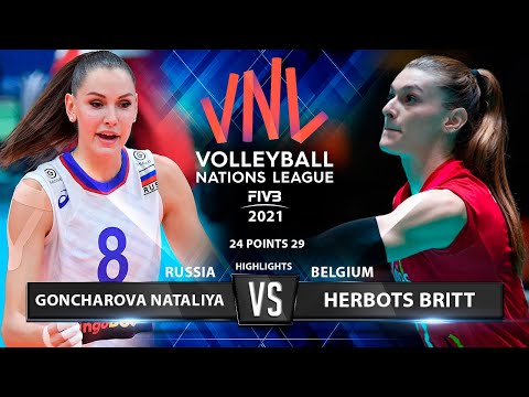 Goncharova Nataliya vs Herbots Britt | Russia vs Belgium | Women's VNL 2021