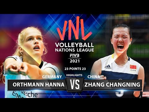 Orthmann Hanna vs Zhang Changning | Germany vs China | VNL 2021