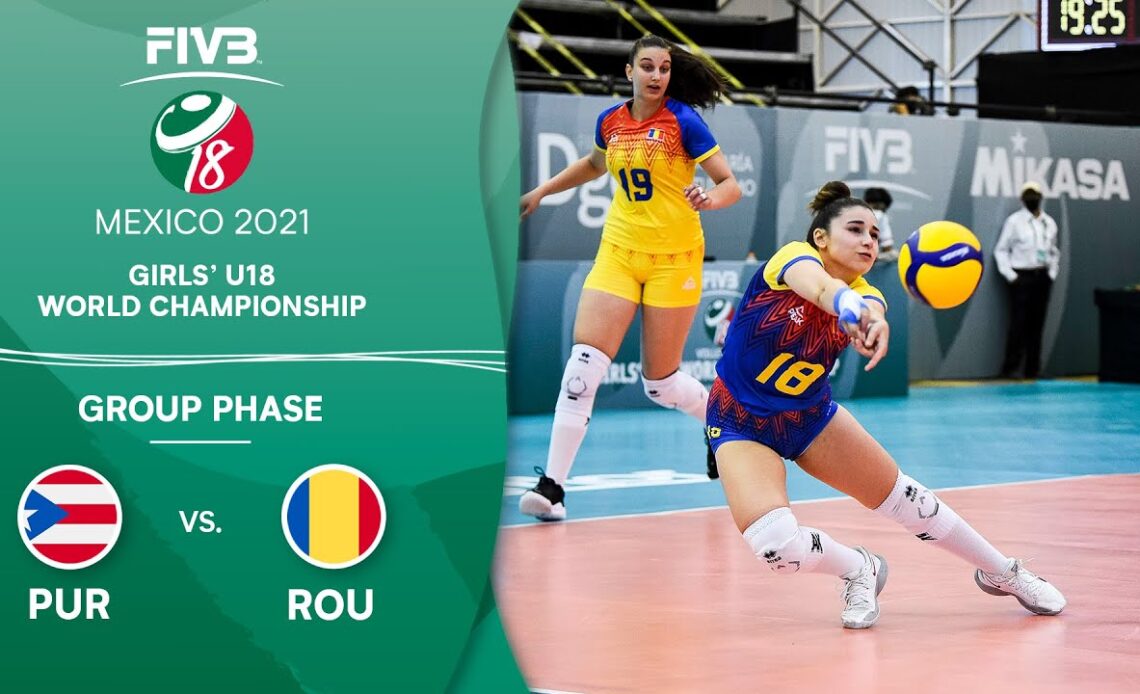 PUR vs. ROU - Group Phase | Girls U18 Volleyball World Champs 2021