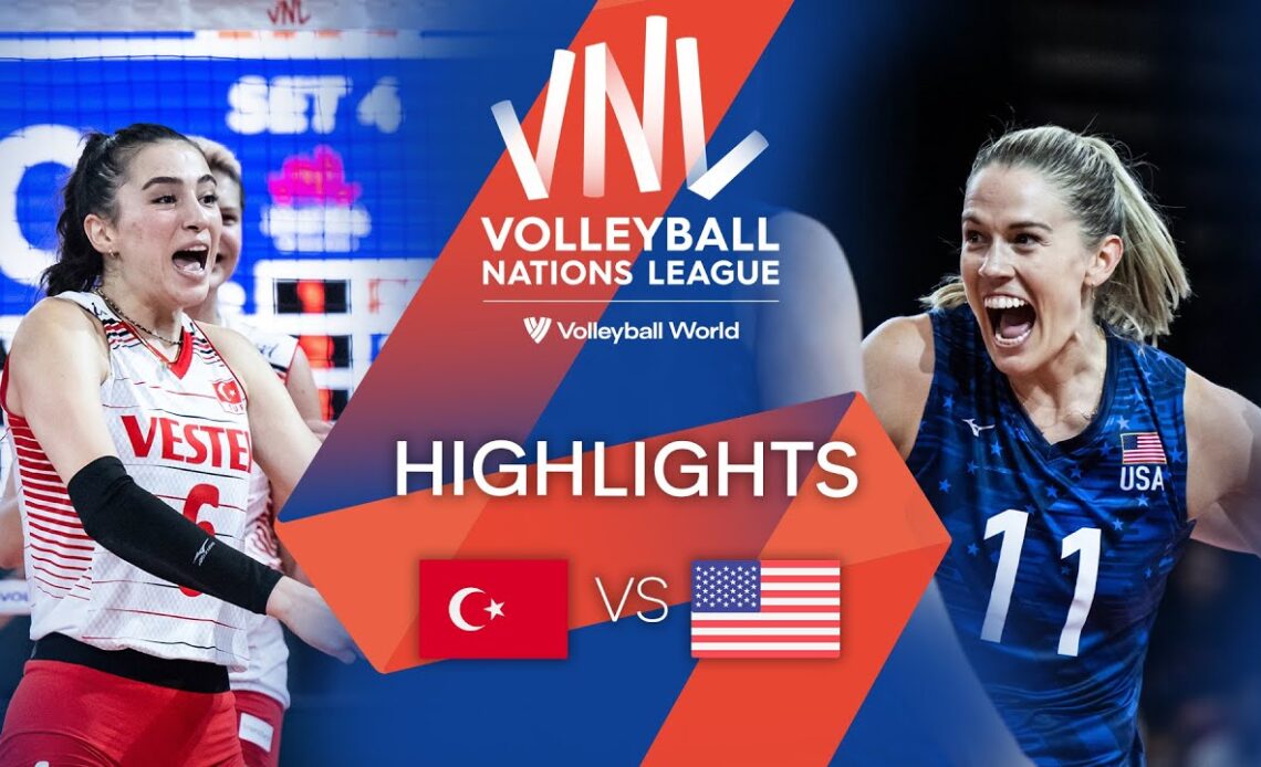 🇹🇷 TÜR vs. 🇺🇸 USA - Highlights Week 3 | Women's VNL 2022