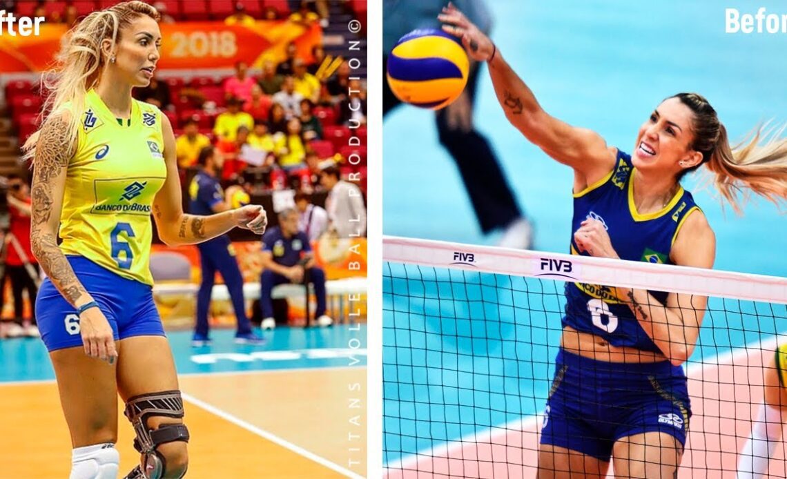 Thaisa Daher de Menezes - incredible Volleyball Actions | Before and After injury - NEVER GIVE UP