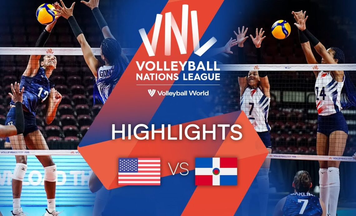 🇺🇸 USA vs. 🇩🇴 DOM - Highlights Week 1 | Women's VNL 2022