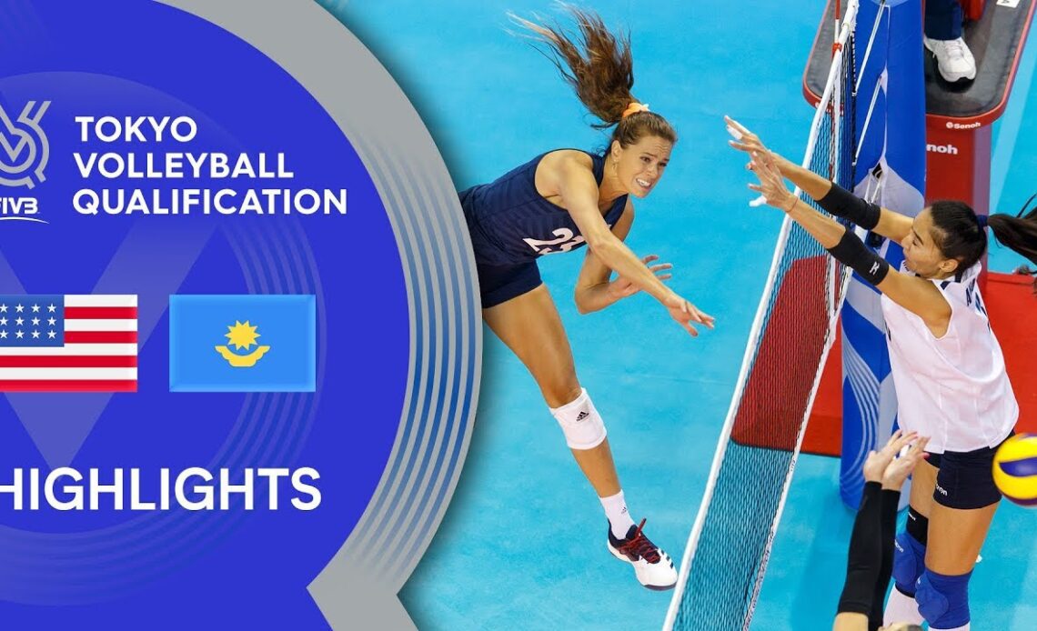USA vs. KAZAKHSTAN - Highlights Women | Volleyball Olympic Qualification 2019