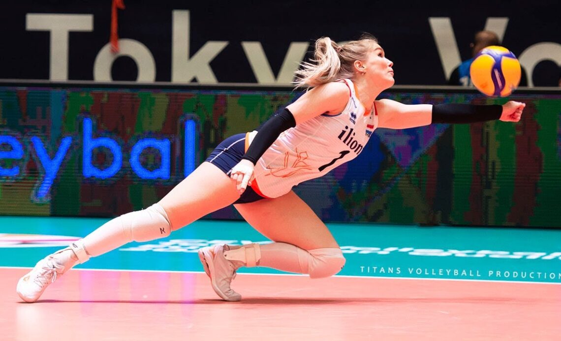 Unbelievable Volleyball DIGS SAVES by Libero Kirsten Knip | Women's Volleyball