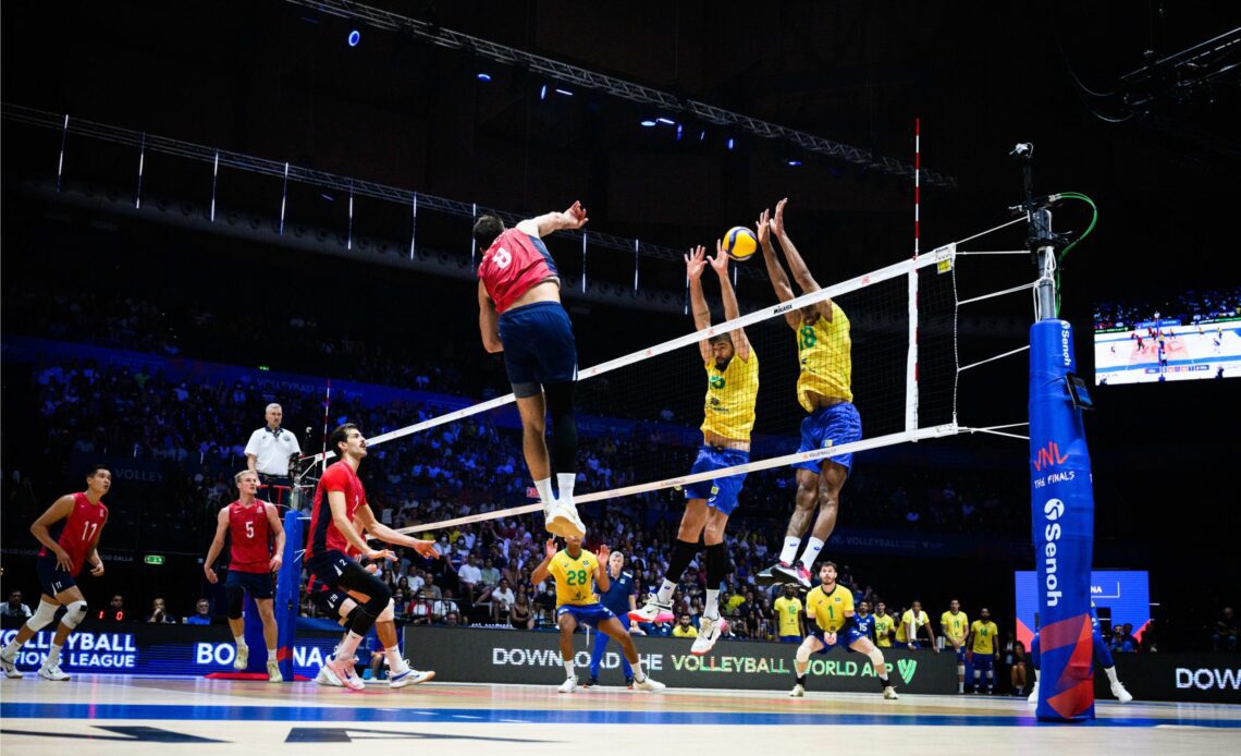 WorldofVolley :: VNL M: Crown falls from heads of Brazil’s players – Americans become first semi-finalists