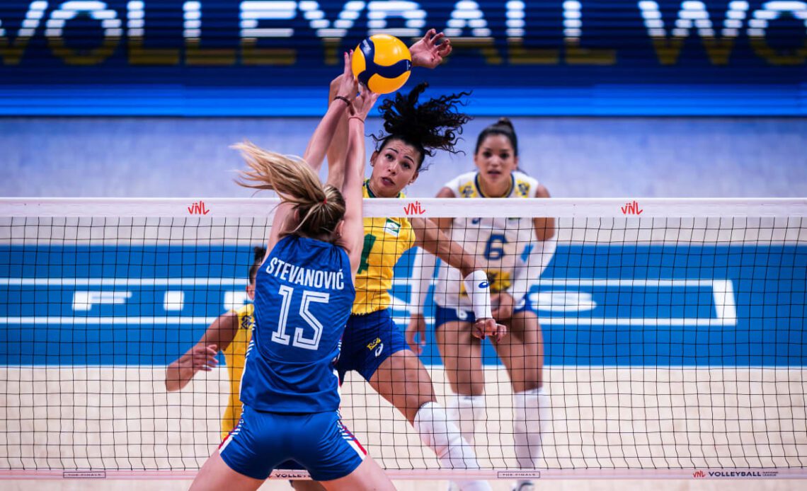 WorldofVolley :: VNL W: Brazil like a hurricane after losing the first set to advance to the finals!