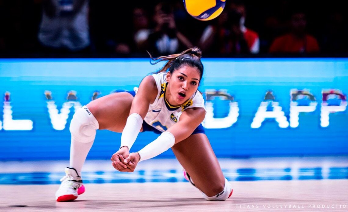 Amazing Volleyball Libero from Brazil - Beautiful Nyeme Costa at VNL 2022