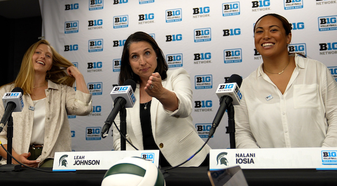 Big Ten volleyball media days: Spartan Noodle baby, J-FO, Caffey explanation