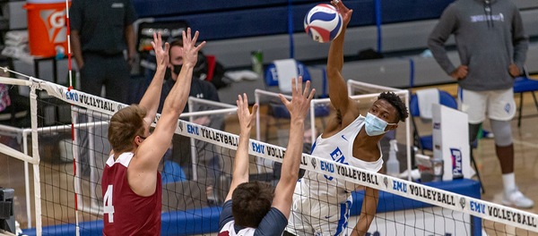 Nate McGhee had two kills to go with his six digs. (photo by Scott Eyre)