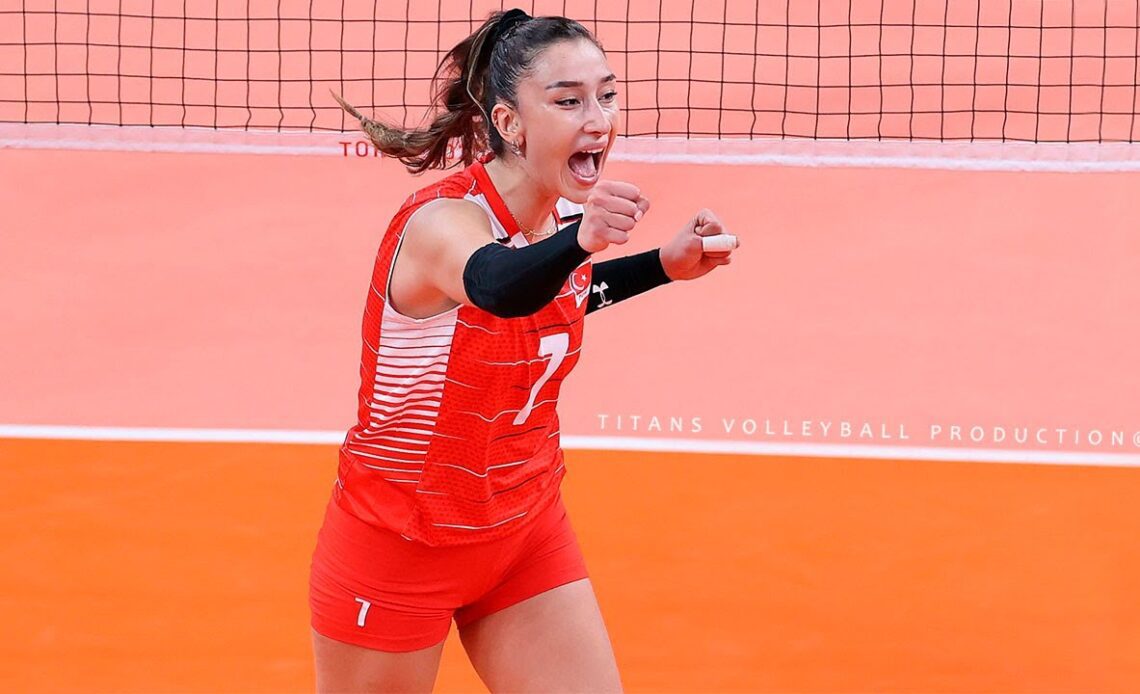 Powerful Volleyball Spikes by Hande Baladin | VNL 2022