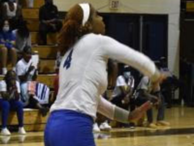 JCC's Kaia Brooks scooped 49 digs in a single match.