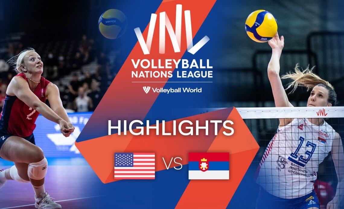 🇺🇸 USA vs. 🇷🇸 SRB - Highlights Week 3 | Women's VNL 2022