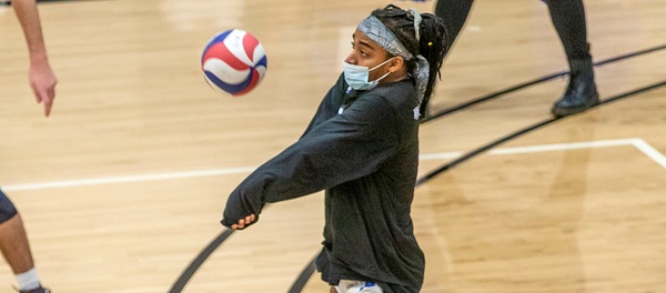Libero Neo Carter tied for the team lead with 29 digs this season. (photo by Scott Eyre)