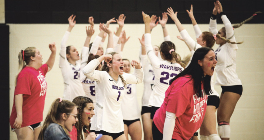 Volleyball finished its marathon weekend with a conference win