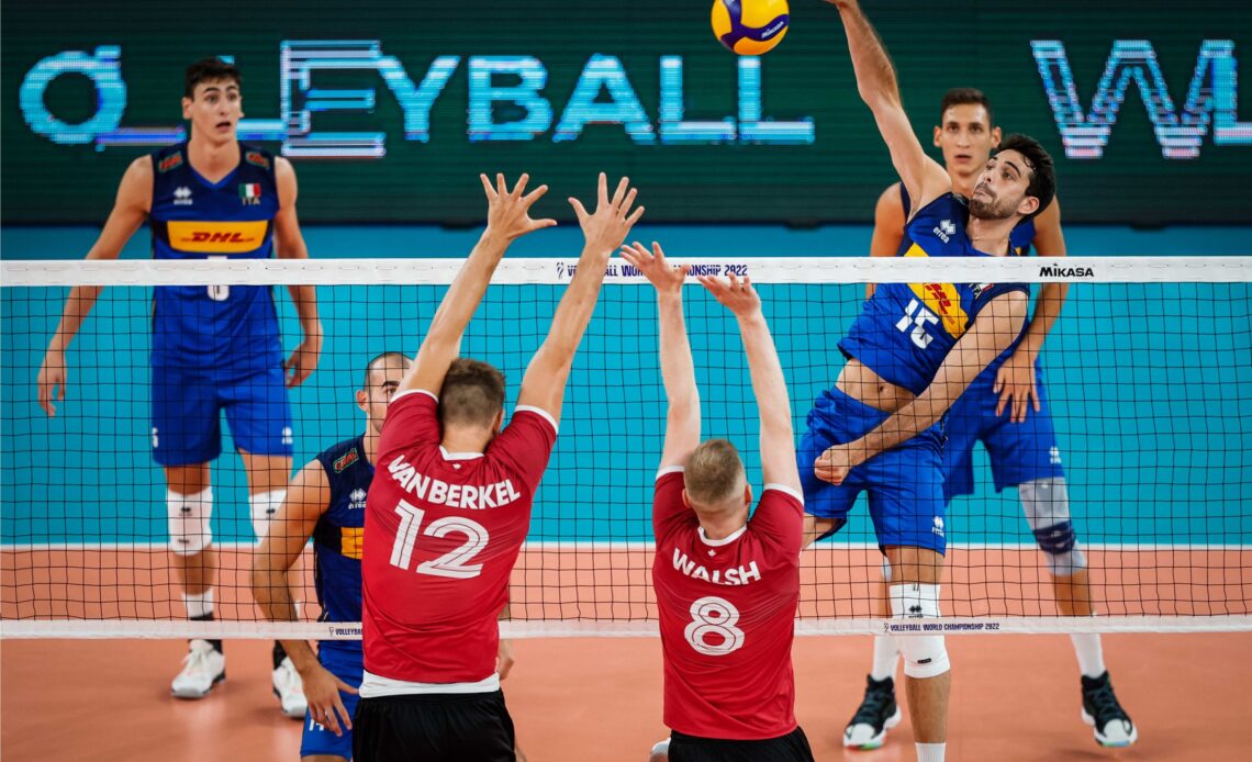 WorldofVolley :: WCH 2022 M: Italy sweeps Canada but only after converting 12th set point in 3rd; Serbia – Ukraine 3-0