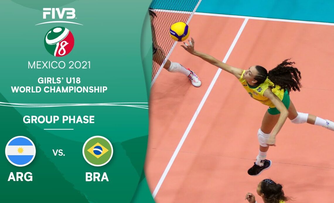 ARG vs. BRA - Group Phase | Girls U18 Volleyball World Champs 2021