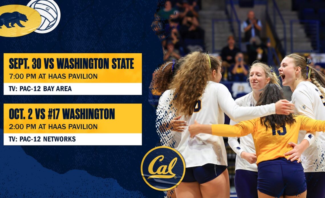 Bears Host WSU, No. 17 UW At Haas