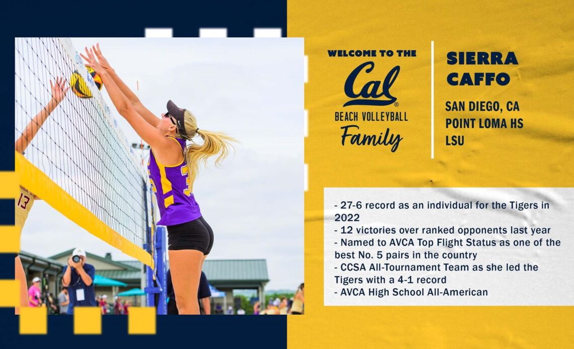 Cal Adds Sierra Caffo To Beach Team