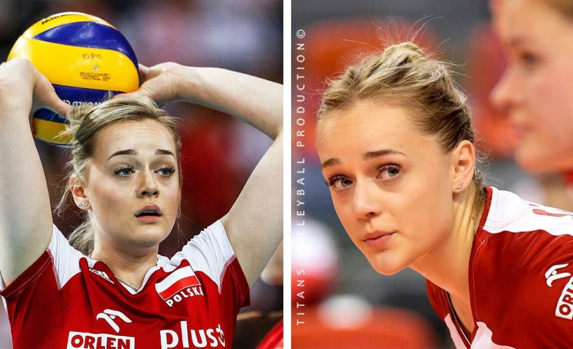 Charming Volleyball Libero from Poland Maria Stenzel at VNL 2022
