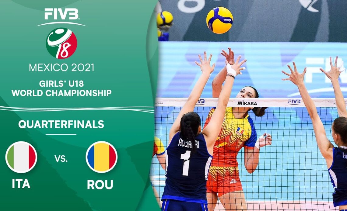 ITA vs. ROU - Quarterfinals | Full Game | Girls U18 Volleyball World Champs 2021
