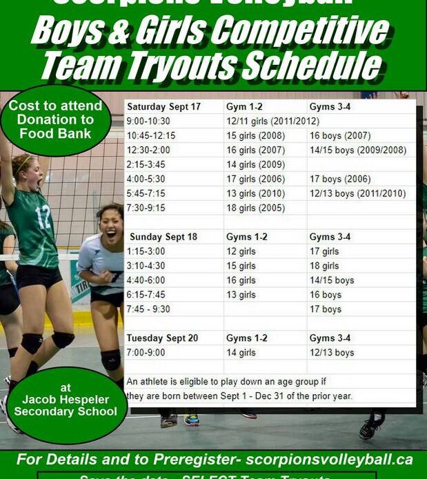 scorpions volleyball tryouts