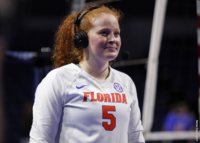 during the Gators match against the Alabama Crimson Tide on Wednesday, September 21, 2022 at Exactech Arena at the Stephen C. OConnell Center in Gainesville, Fla. / UAA Communications photo by Anna Carrington