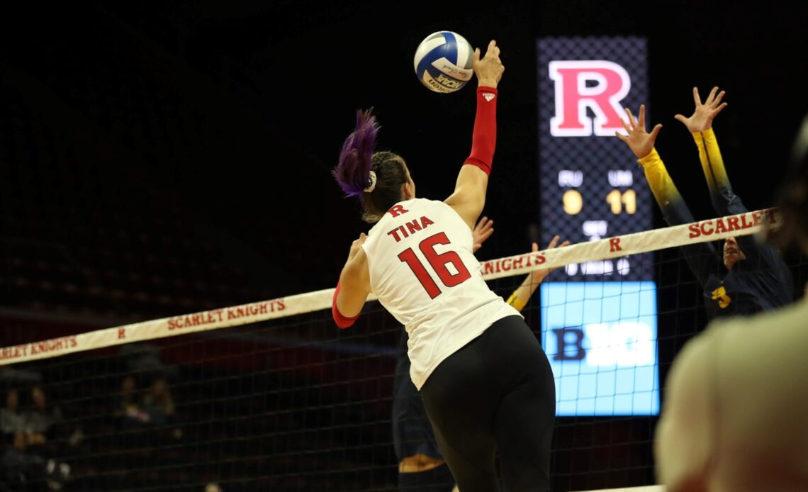 Kristina Grkovic led Rutgers with nine kills in the Big Ten opener with Michigan