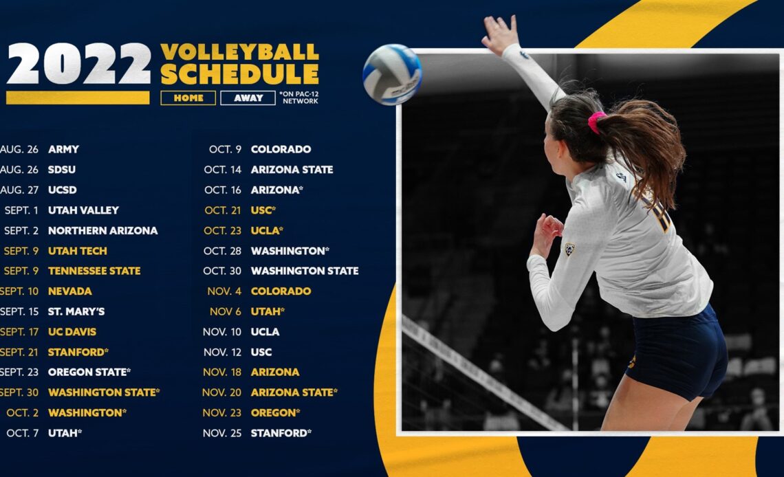 Volleyball Releases 2022 Schedule - California Golden Bears Athletics