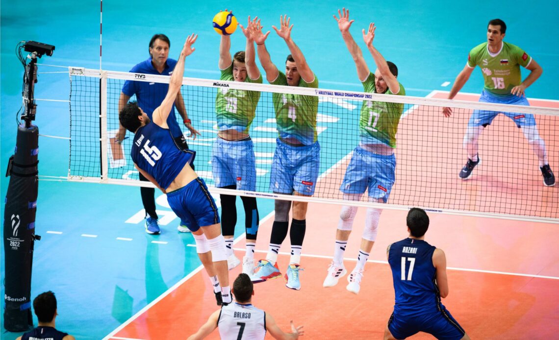 WorldofVolley :: WCH 2022 M: Super-Italy smashes Slovenia, will play for gold after more than two decades