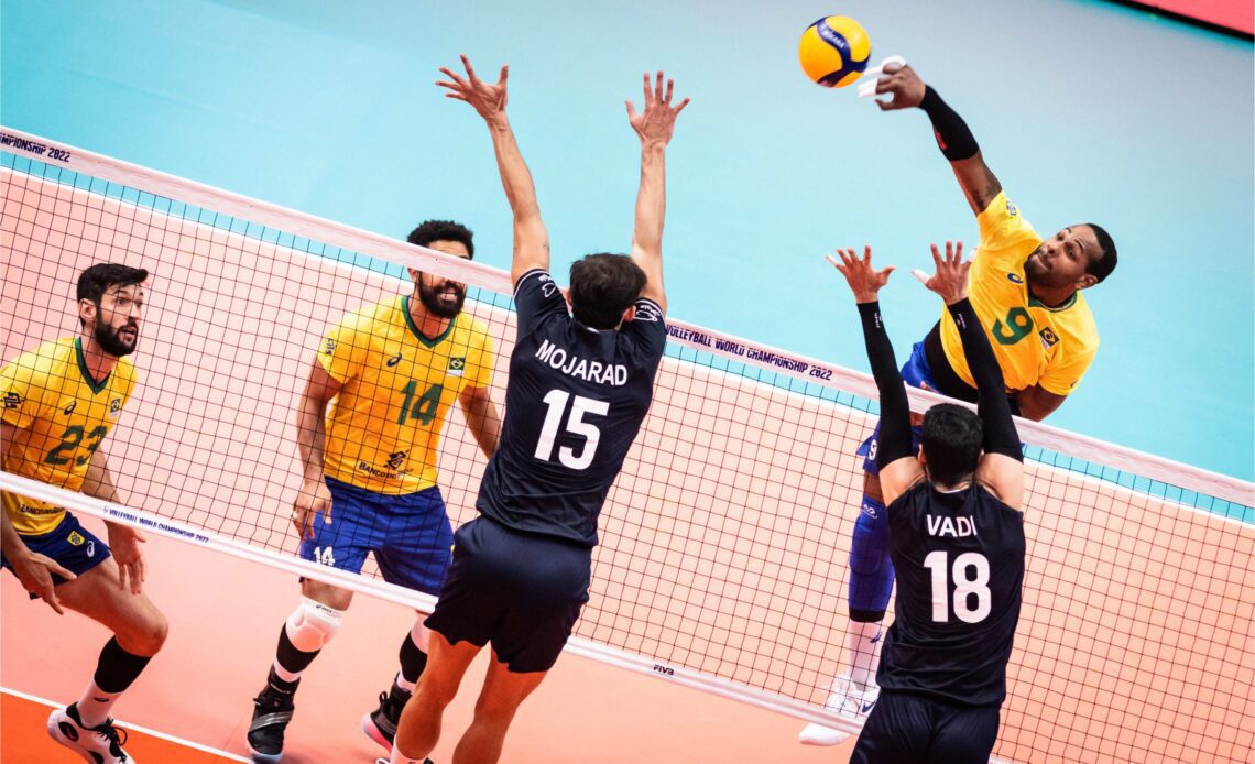 WorldofVolley :: WCH 2022 M: Without Lucarelli, who gets injured during warm-up, Brazil downs Iran en route to quarter-finals