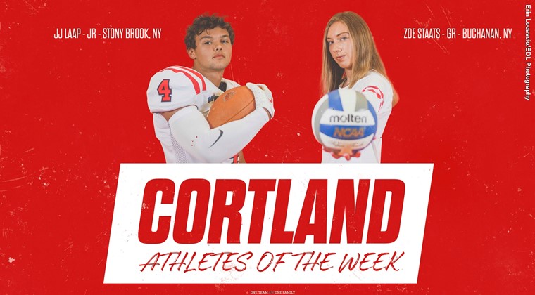 Zoe Staats and JJ Laap Named SUNY Cortland Athletes of the Week