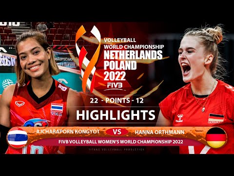 Ajcharaporn Kongyot vs Hanna Orthmann | Thailand vs Germany | Highlights | World Champ 2022 (HD)