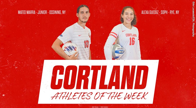 Alexa Guedez and Mateo Marra Selected as SUNY Cortland Athletes of the Week