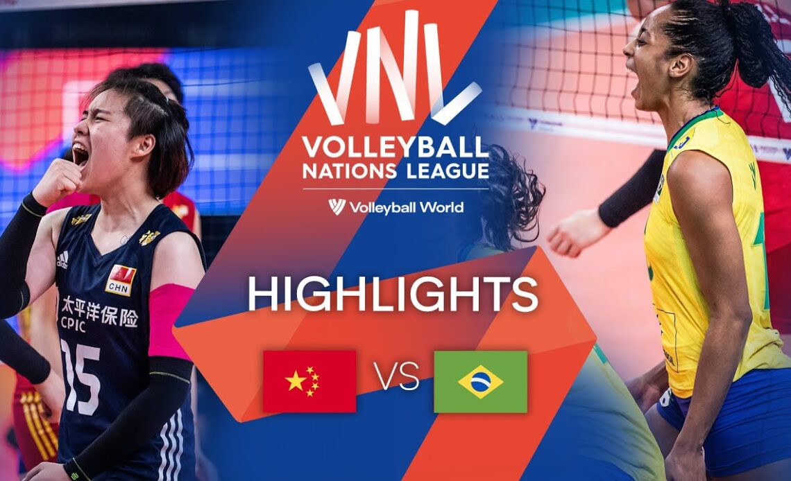 🇨🇳 CHN vs. 🇧🇷 BRA - Highlights Week 3 | Women's VNL 2022