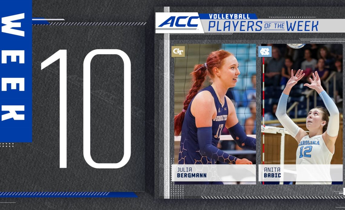 Georgia Tech's Bergmann and North Carolina's Babic Earn ACC Volleyball Player of the Week Honors