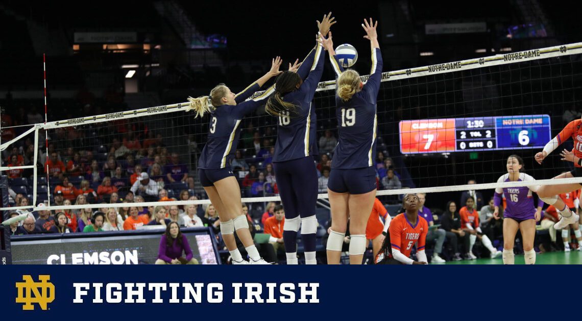 Irish Fall to Clemson in a Close Five Set Loss – Notre Dame Fighting Irish – Official Athletics Website