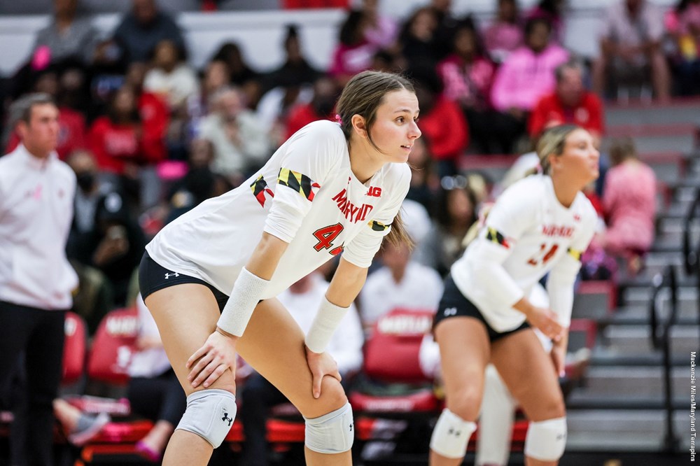 Outside hitter Sam Csire (44) Maryland Terrapins vs. Northwestern at The Pavillion in College Park, MD on Saturday, Oct. 22, 2022. Mackenzie Miles/Maryland Terrapins