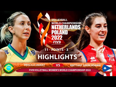 Priscila Daroit vs Brittany Abercrombie | Brazil vs Puerto Rico | Highlights | World Champ 2022 (HD)