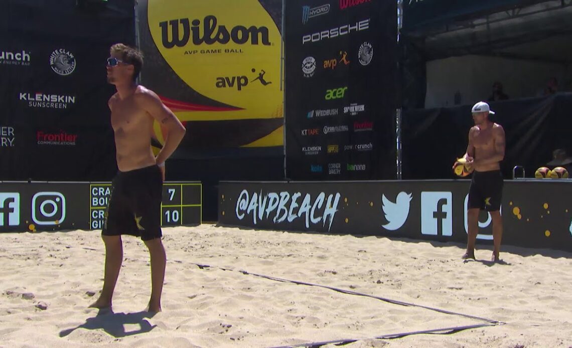 Taylor Crabb Blast Trevor Crabb in the Chest Super Hard at the AVP Championships Cup 2020 Long Beach