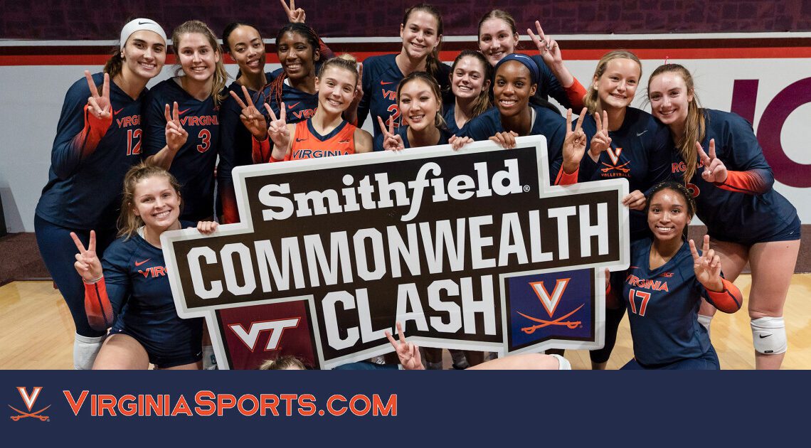 Virginia Volleyball || Virginia Downs Hokies in Five Sets; Extends Lead in Commonwealth Clash Standings
