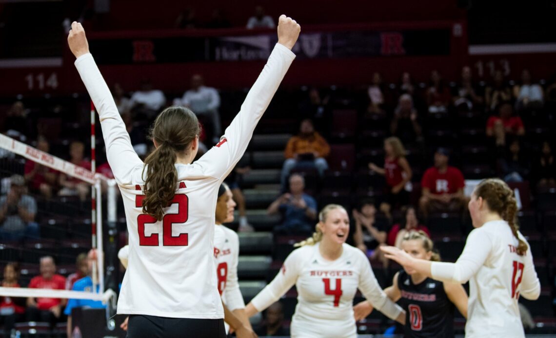 NEW BRUNSWICK, NJ - September 17,2022:  Rutgers Volleyball plays FIU at Jersey Mikes Arena in New Brunswick, NJ.  (photo by Kostas Lymperopoulos)