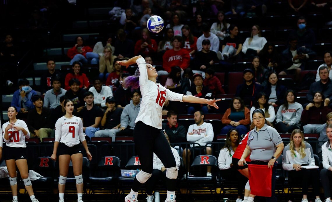 Kristina Grkovic serving up action against Northwestern at Jersey Mike's Arena