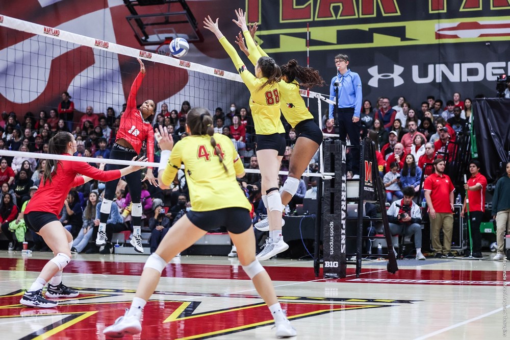 Maryland Volleyball vs. Ohio State University at The Pavillion in College Park, MD on Friday, Nov. 18, 2022. Mackenzie Miles/Maryland Terrapins